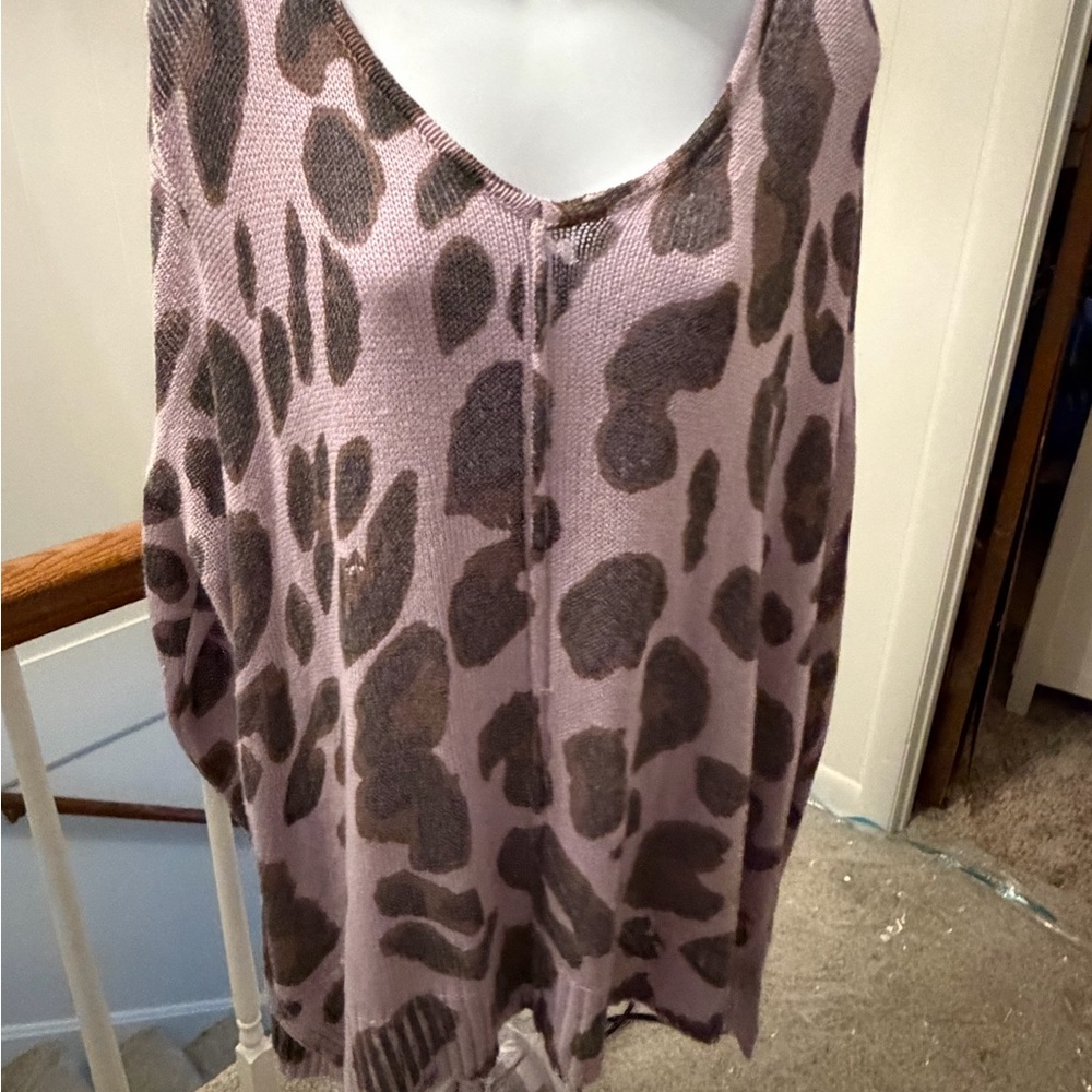ODDY Animal Print Knit Top sweater